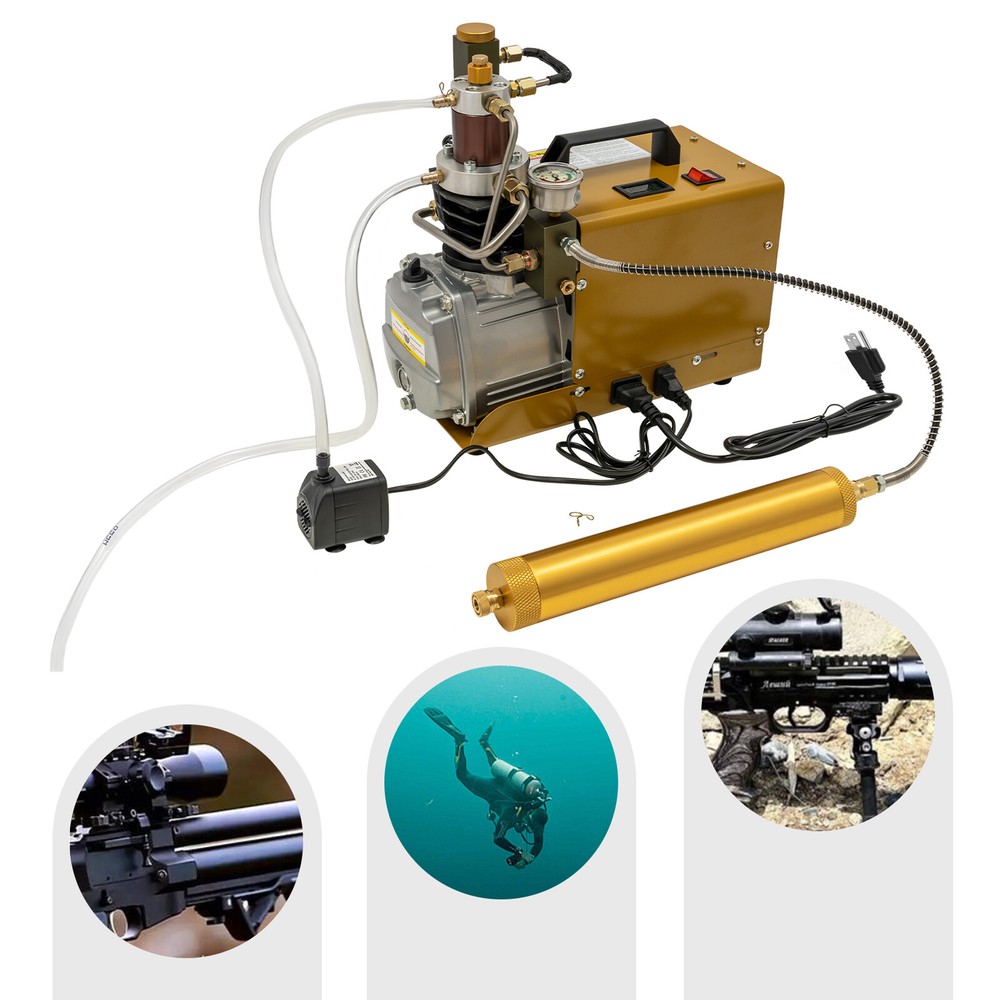 4500PSI Electric Air Compressor Scuba Diving Pump High Pressure Water-Cooling