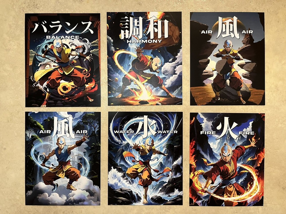 Anime Posters Master Your Element Avatar ✅ Wall Art Poster Print ✅ Lot Of 6