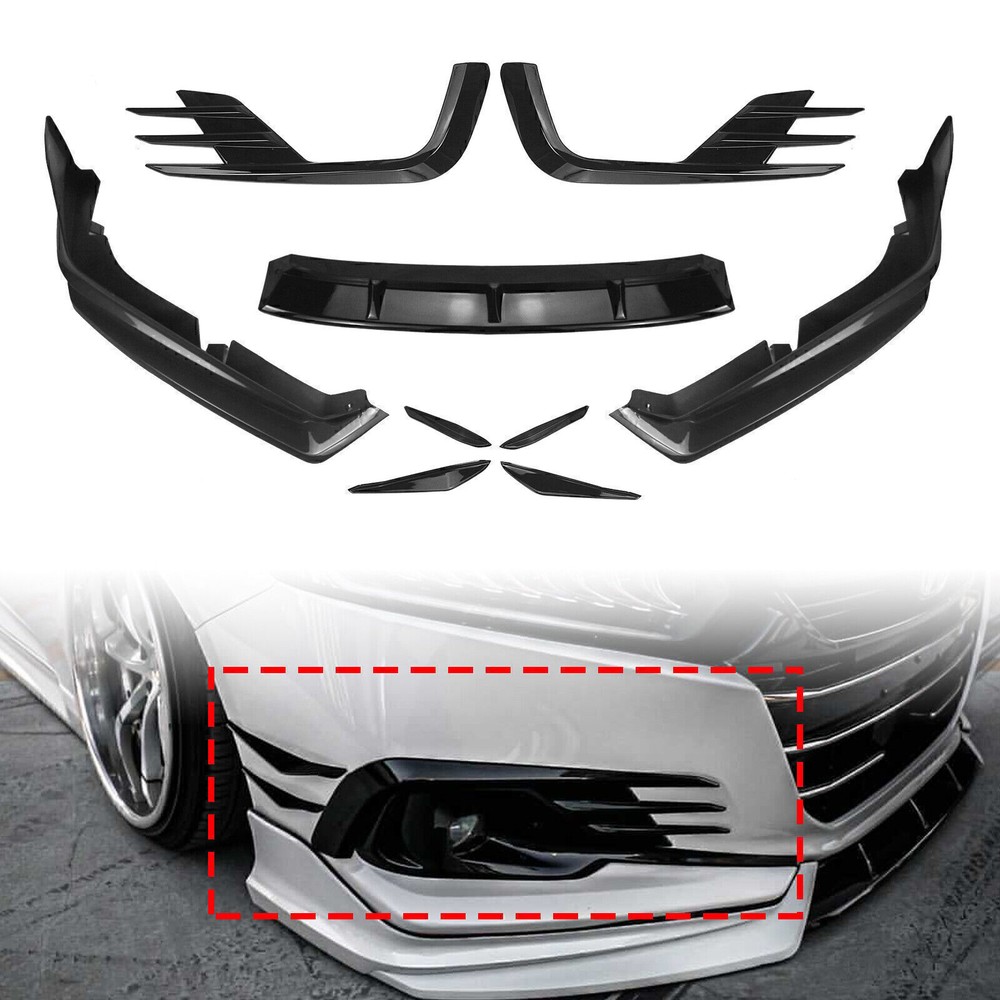 Body Kit Front Spoiler + Air Vent Trim + Side Trim For 21-22 Honda Accord Yofer