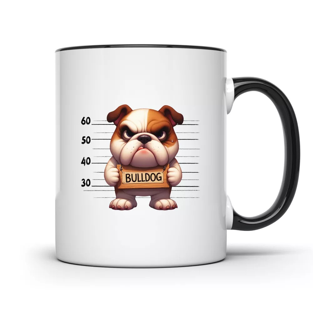 Bulldog Mugshot Jail Puppies Mug – 11oz Ceramic Coffee Cup – CCBM1645
