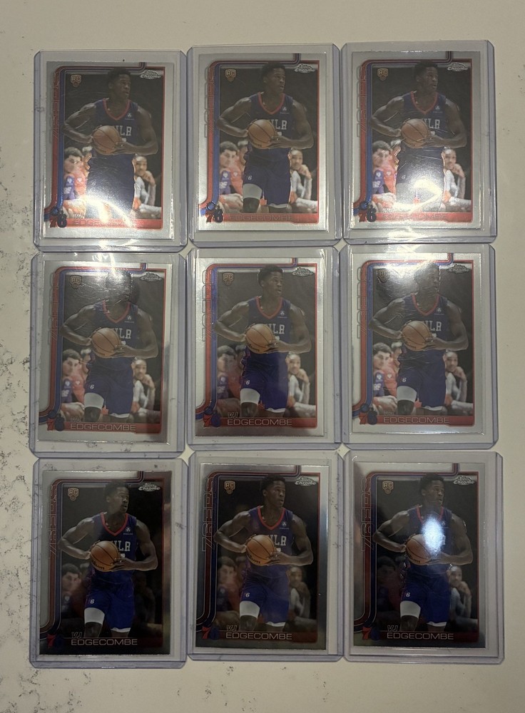 Topps Chrome Basketball 2025-26 — VJ EDGECOMBE RC LOT OF 9 CARDS