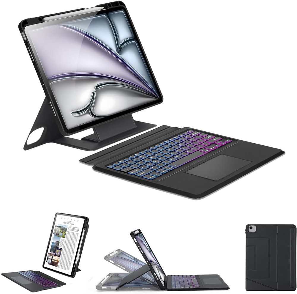 iPad Air 13 Inch M2 2024 Keyboard Case in Black