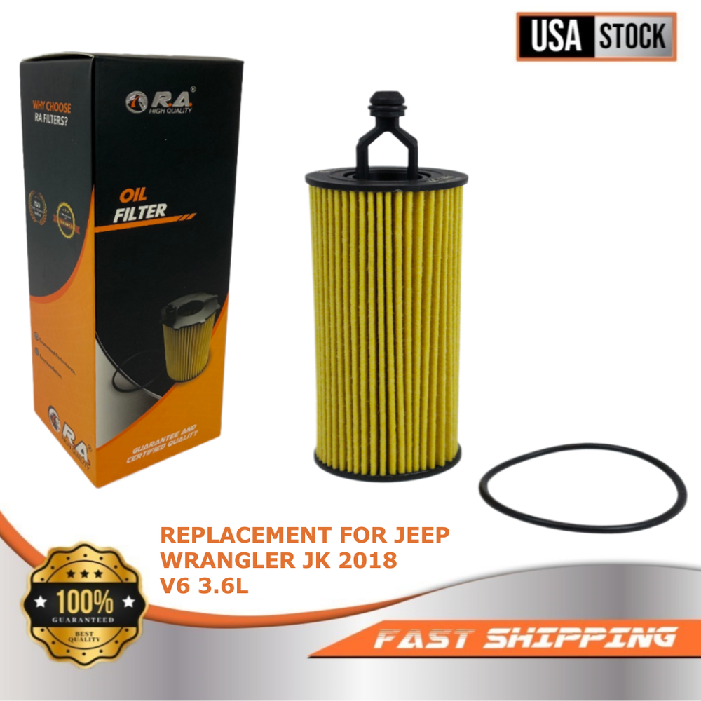 2018 Jeep Wrangler JK 3.6L V6 Engine Oil Filter Kit with O-Rings