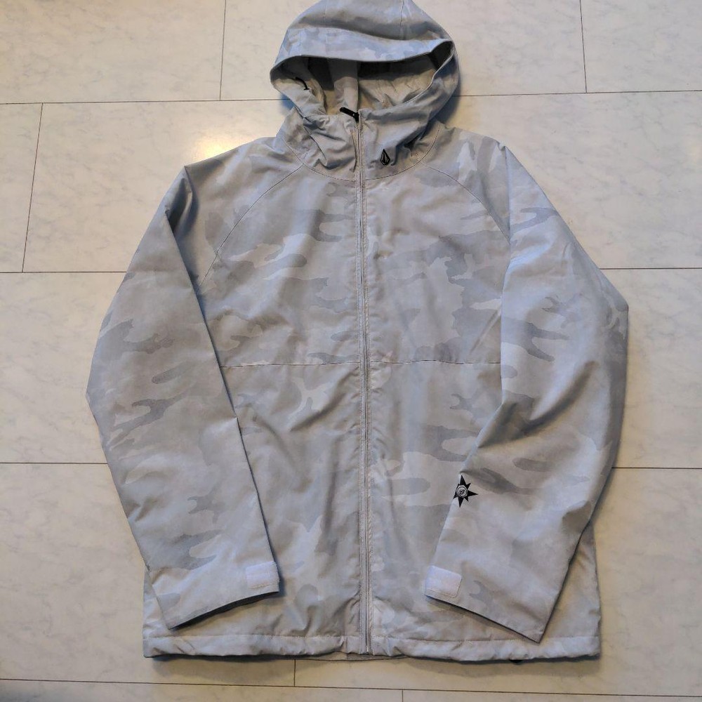 Volcom Snowboard Jacket Mens Size L Gray Camo
