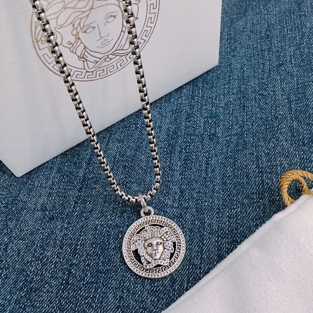 Versace Medusa Silver Necklace 60cm W Adjustable