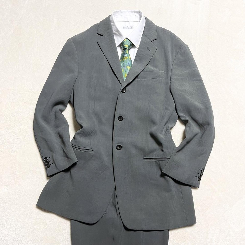 Giorgio Armani Black Silk-Blend Gray 3B Suit