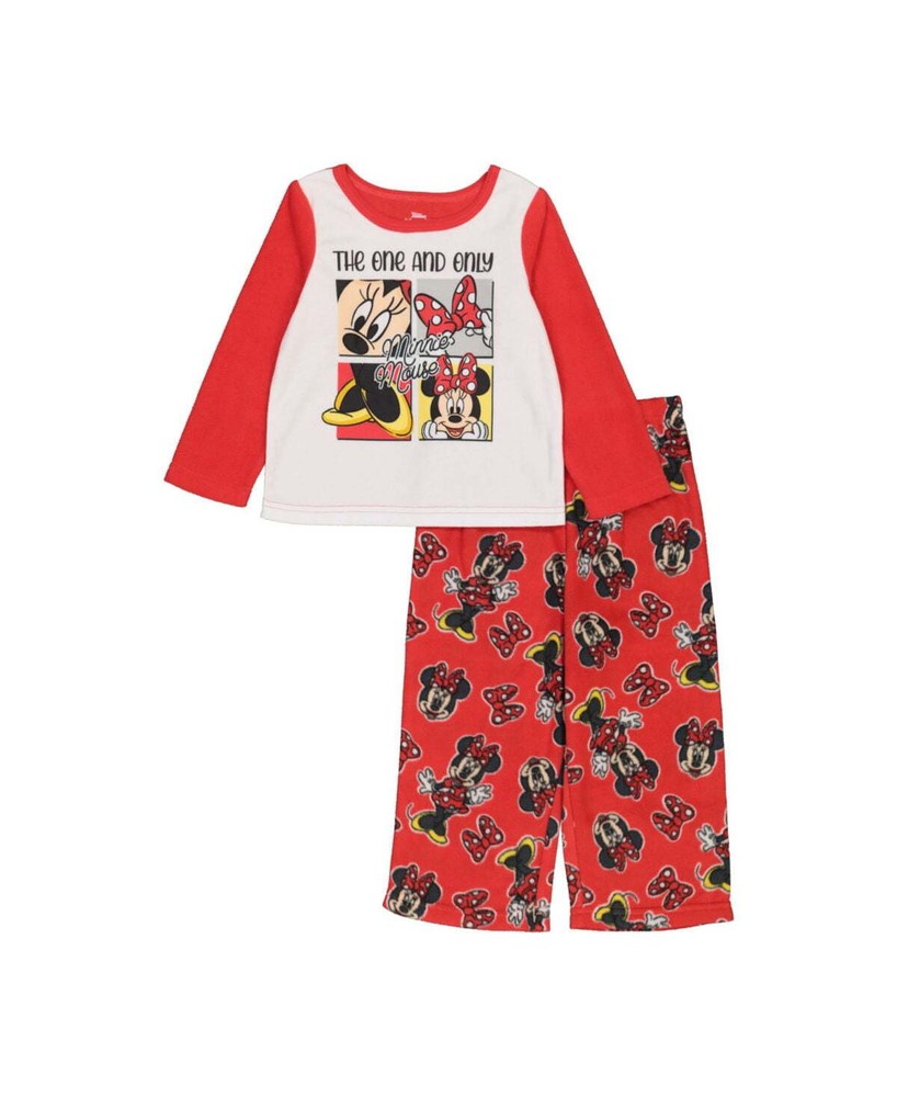 Minnie Mouse Baby Toddler Girls Pajama Sleepwear Set 2 Pieces Red Size 18 M