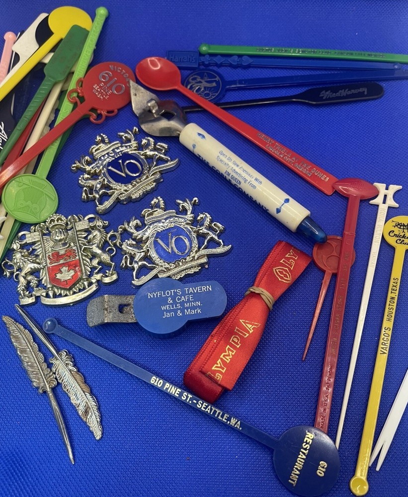 VTG Bar Stirstick Openers Advertising Collectible Lot Beer Whiskey