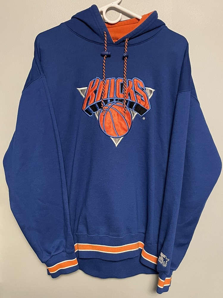 Vintage Starter New York Knicks Sweatshirt Hoodie Large Men’s Blue HTF Rare NBA