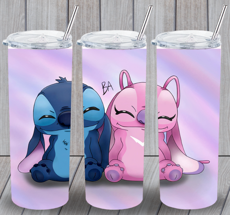 Stitch Srf #2 Multicolor 20oz Insulated Tumbler With Lid Clear Straw New