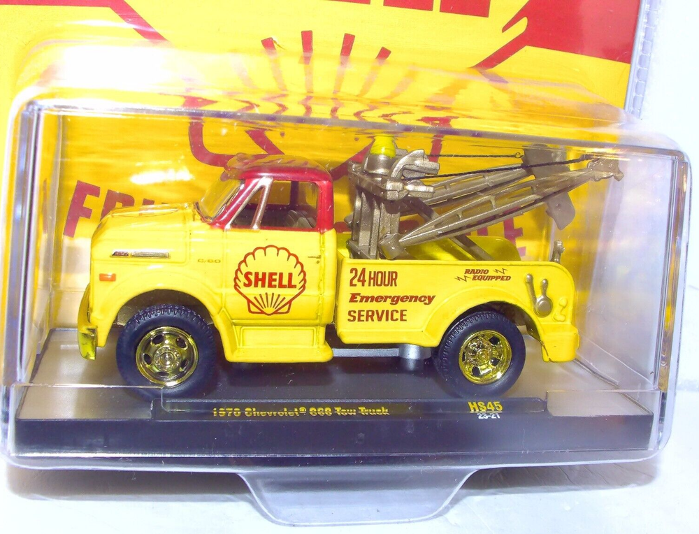 Camión de remolque Chevrolet C60 1970 M2 Machines Gold Chase Shell diecast 1:64