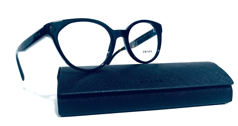 Prada VPR01T Black Havana Cat Eye Eyeglasses 51-18-140 Italy