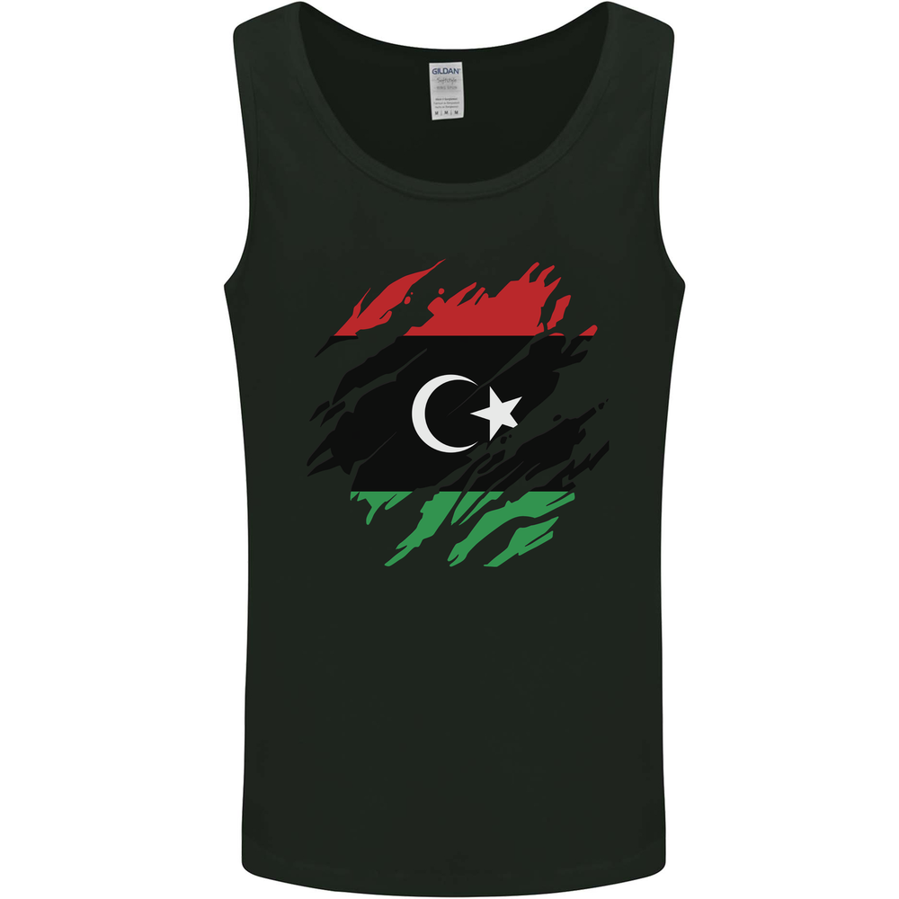 Torn Libya Flag Libyan Day Football Mens Vest Tank Top