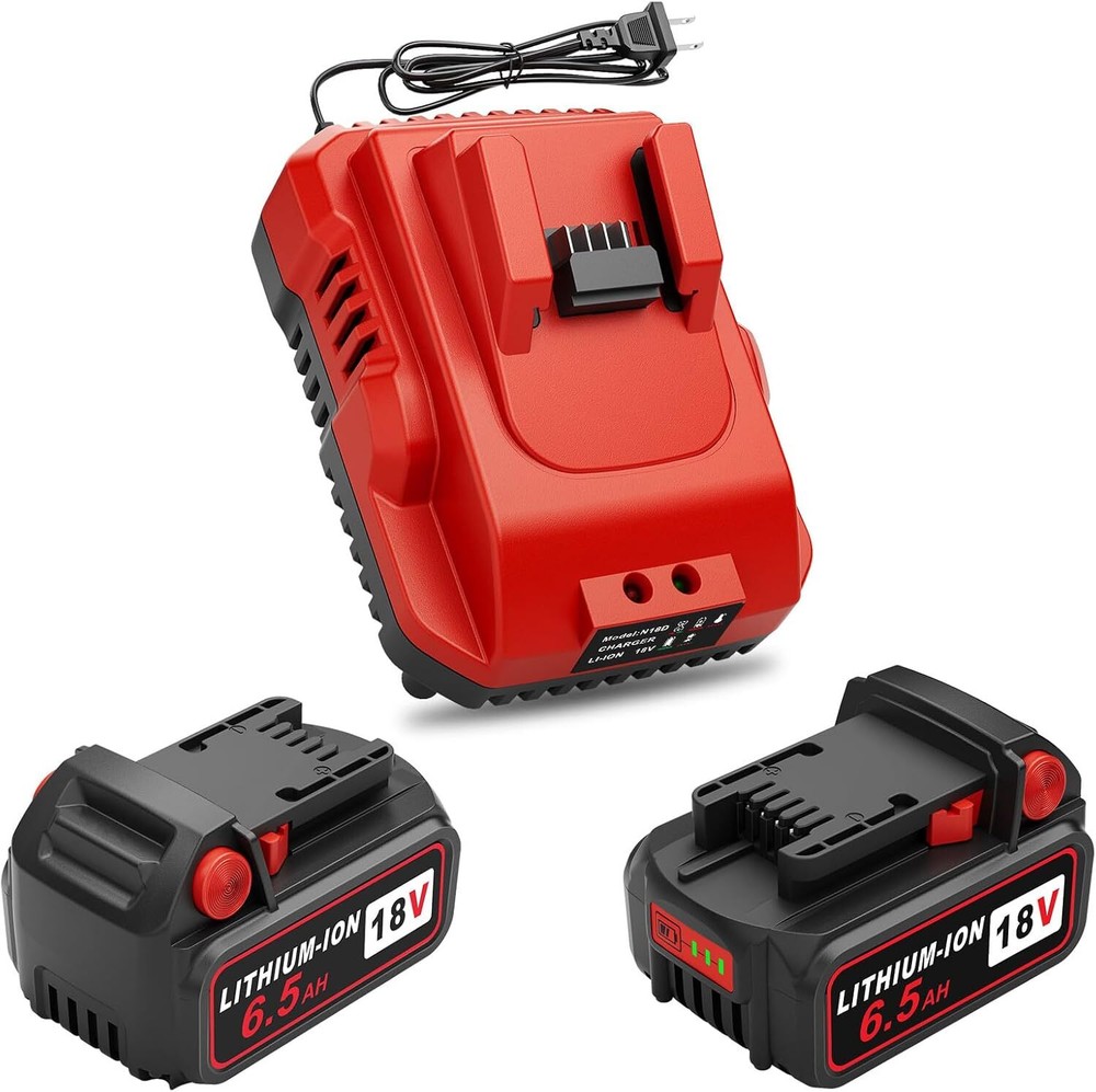 2 Pack Milwaukee M18 18V 6.5Ah Battery with Charger Combo