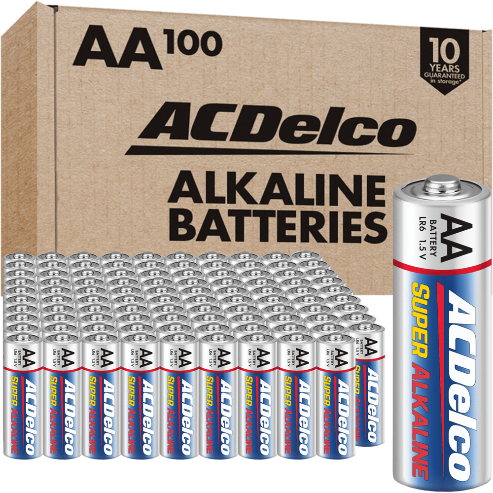 New ACDelco AA Batteries, Super Alkaline AA Battery, 1.5 V, 100-Count, AC060