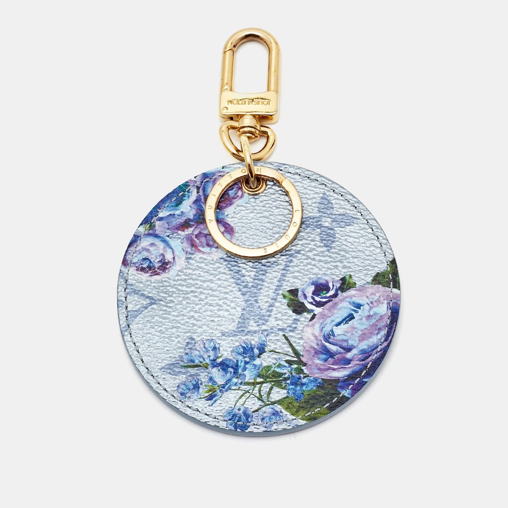 Louis Vuitton Monogram LV Illustre Bag Charm Key Ring Metallic Garden