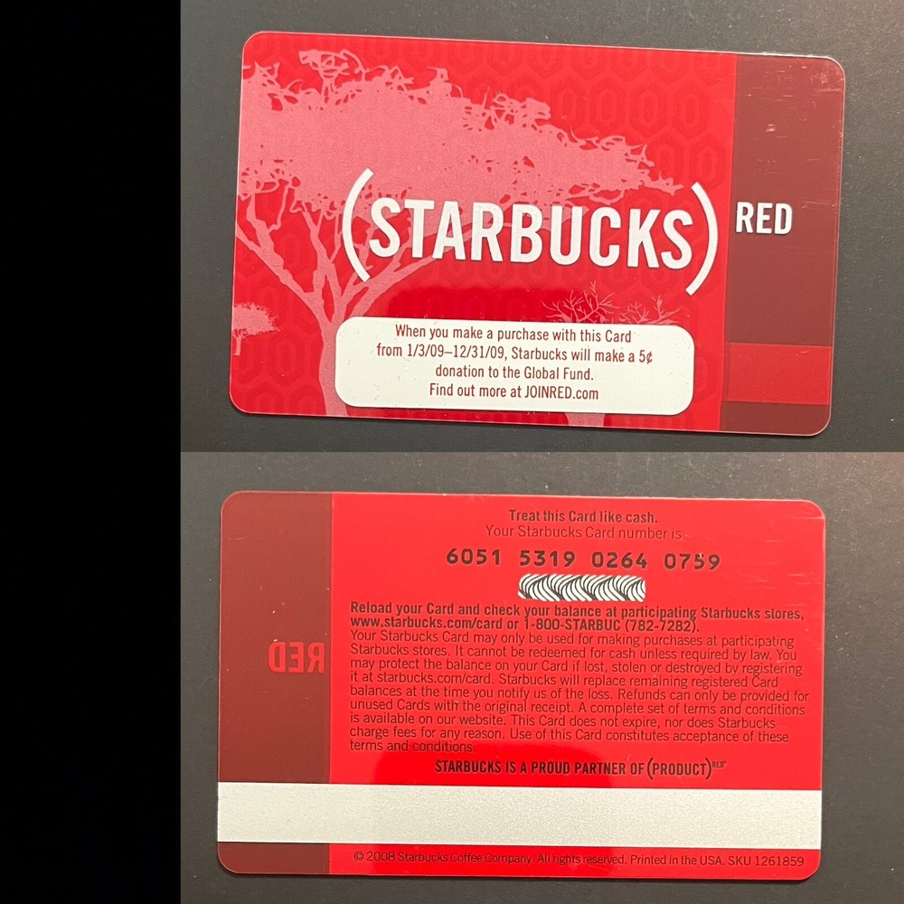 Starbucks Gift Card.  Canada Red Card .