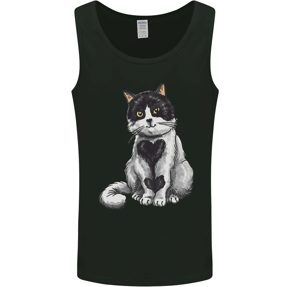 I Love Cats Cute Kitten Mens Vest Tank Top