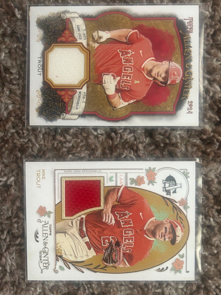 2024 Topps Allen and Ginter Mike Trout (2) Relic Cards AGR-MT/AGR-MTR