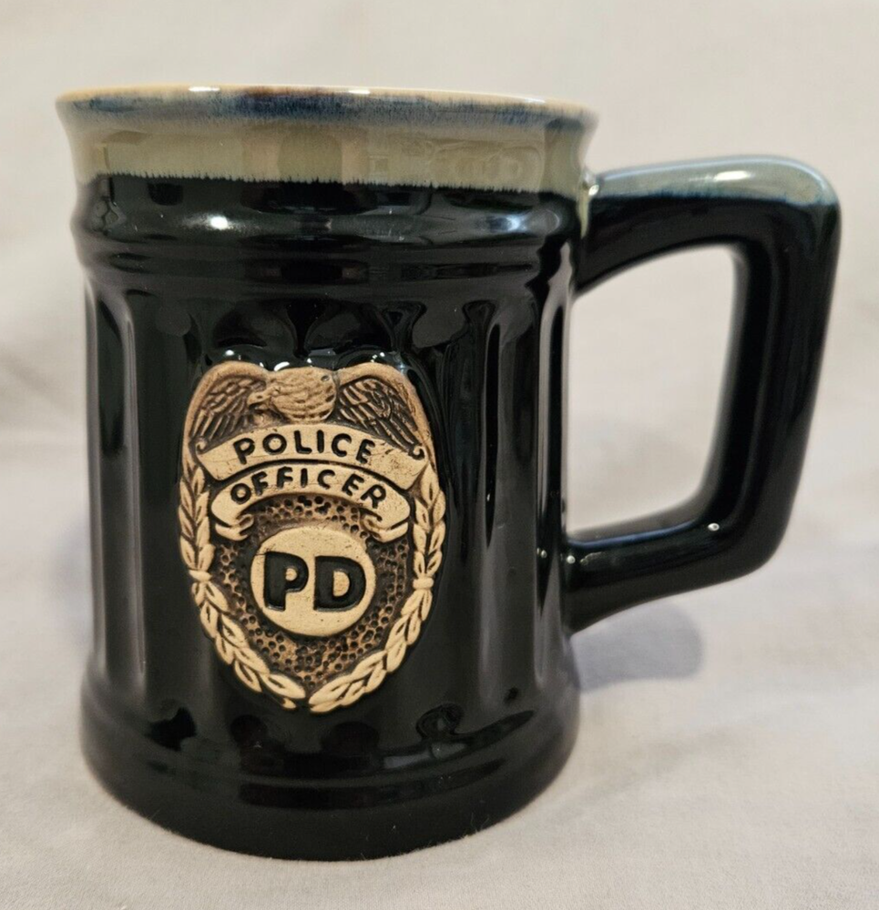 Burton & Burton Police Officer 16 ounce Porcelain Mug with Raised 3D P.D. Crest