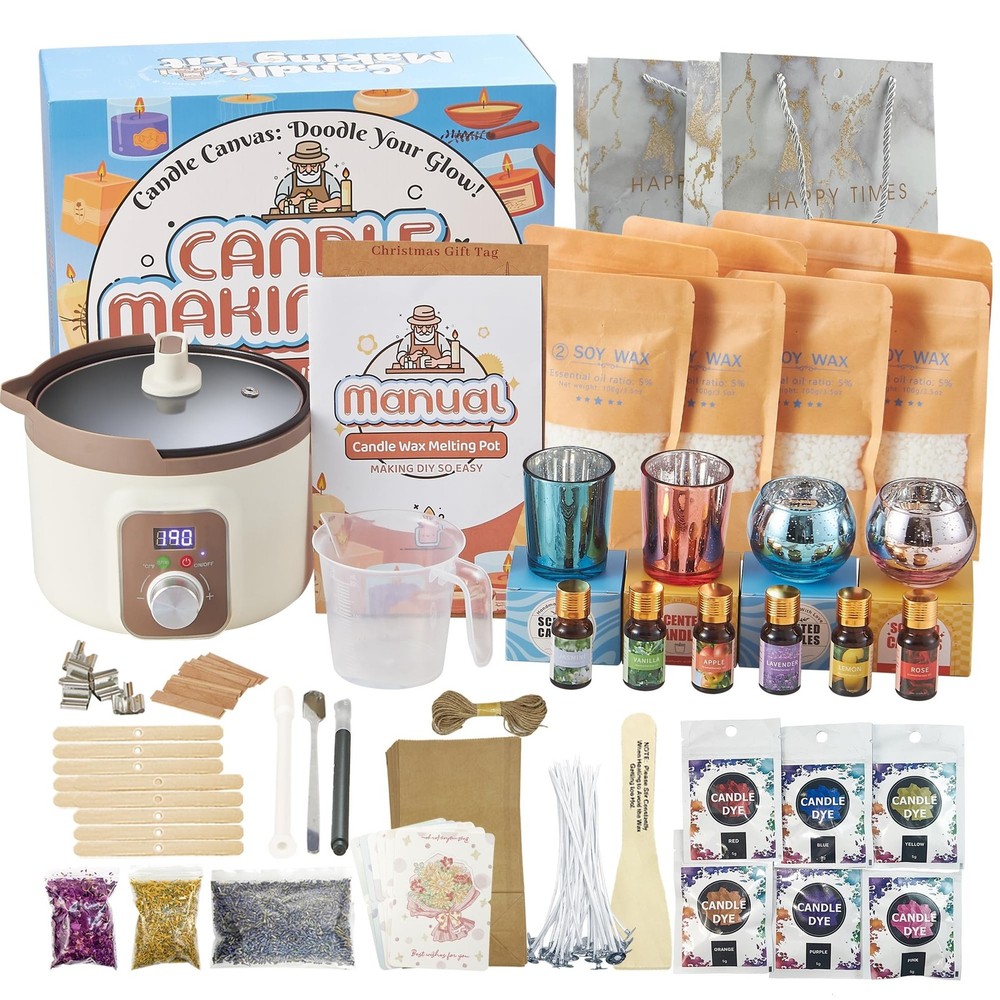 LFISGNN DIY Complete Candle Making Kit with Smart Wax Melter, Candle Making S...