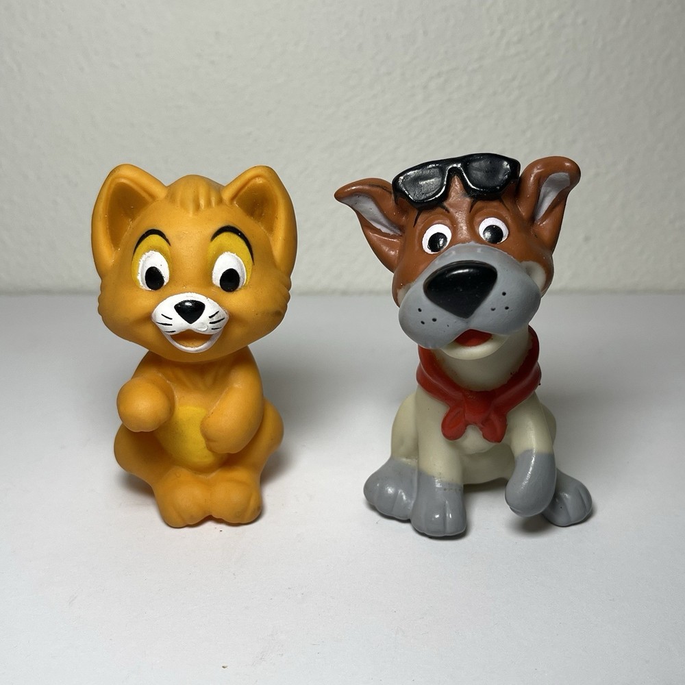 Vtg 1988 McDonald's Happy Meal Toys 2 Disney Oliver and Company Finger Puppets