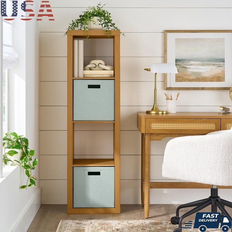 4-Cube Open Back Bookcase Organizer for Office & Living Room Storage  -image