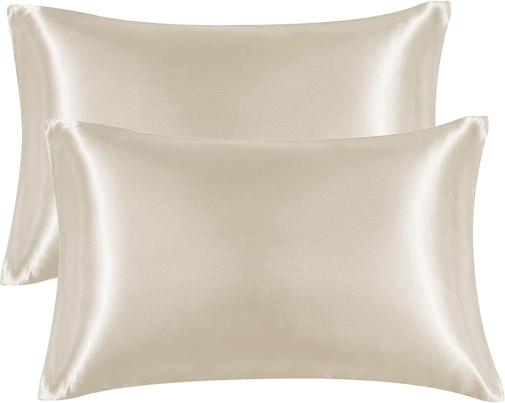 Satin Pillowcase Queen Set of 2, Soft Pillowcases for Hair and Skin Similar to S