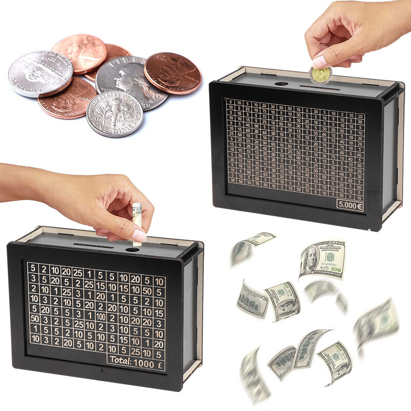 Reusable Piggy Bank With Money Goal Counter DIY Saving Money Box EUR Organizer