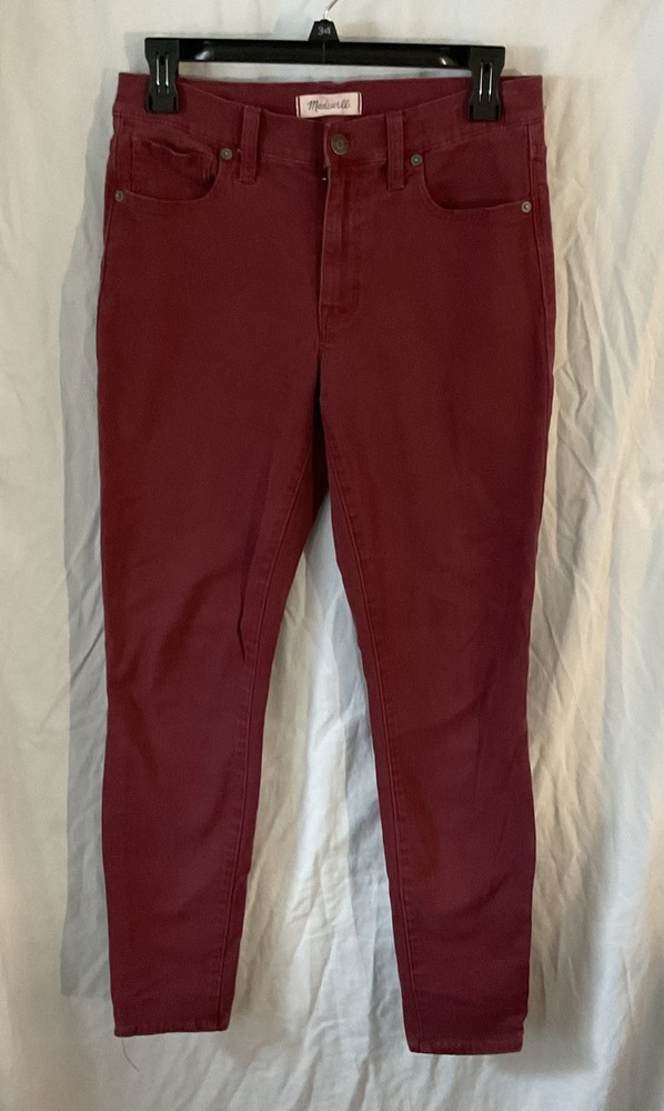 Madewell Womens Size 27 High Rise Skinny Stretch Jeans Light Maroon