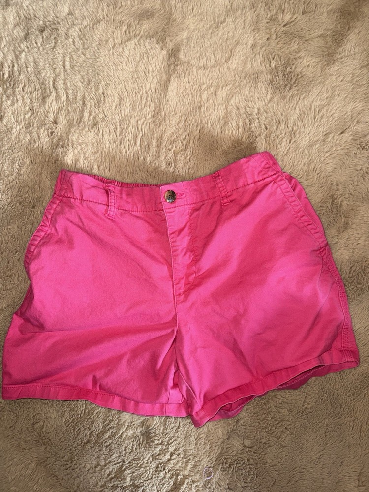 Old Navy Women's Pink Chino Shorts Cotton Button Pockets Size M