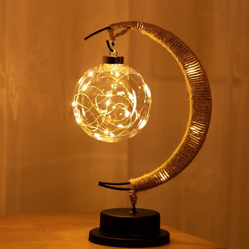 Enchanted Lunar Lamp -Magic Moon Shape Lamp,LED Crescent Light,Ramadan Gold