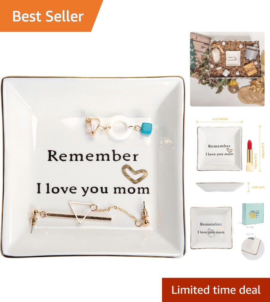 Washable Square Jewelry Dish - Perfect Gift for Mom on Mother's Day or Christmas