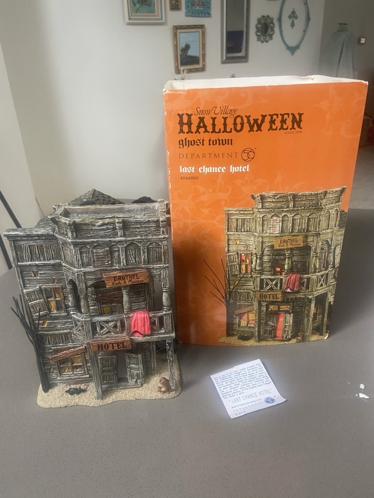 2015 Department 56 Last Chance Hotel Halloween Snow Village Ghost Town 4044880