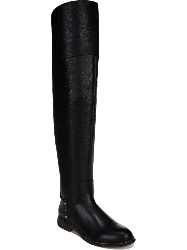 FRANCO SARTO Womens Black Wide Calf Stacked Heel Leather Riding Boot 5.5 M WC
