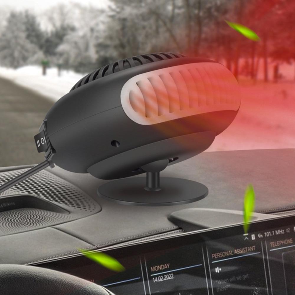 Car Heater 12v Portable Electric Plastic Black Free Stand Switch Plug 120w