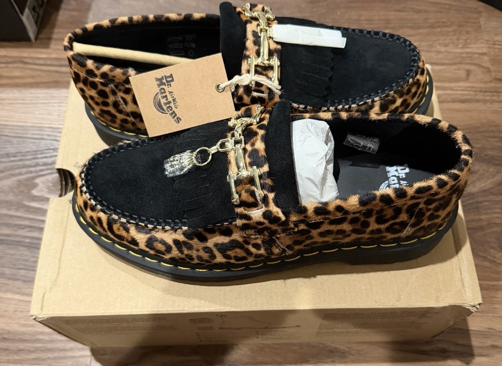 Dr. Martens Adrian Hair On Leopard Print Snaffle Loafers M10