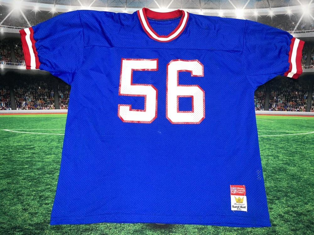 Vtg 80's Lawrence Taylor #56 New York Giants Sand Knit Jersey Sz 2XL Preowned