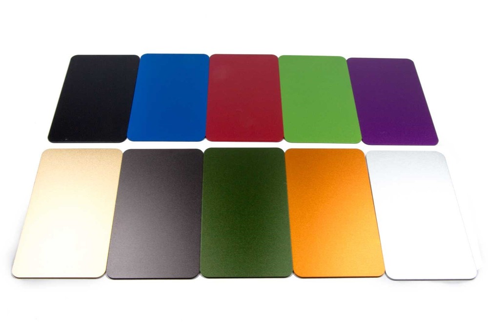 10 Business Card Size Color Anodized Aluminum Metal Blanks 2