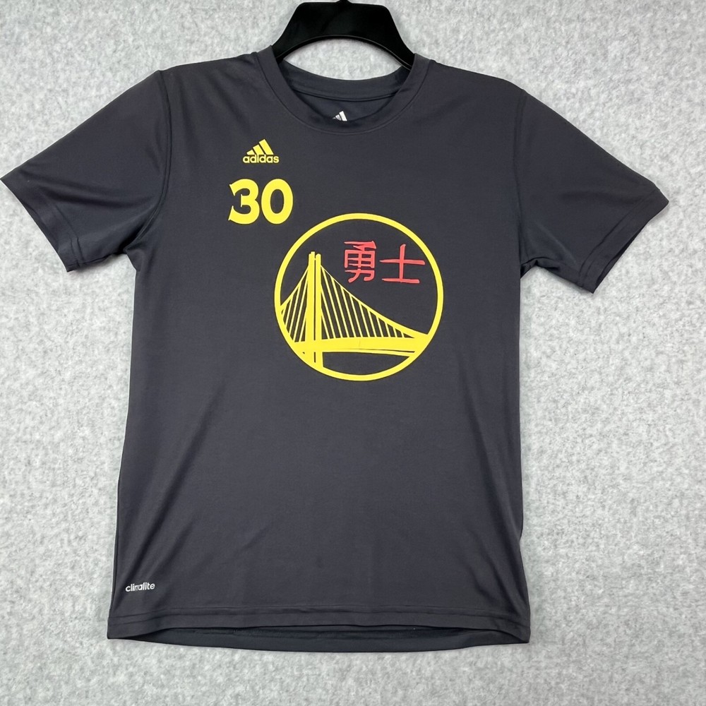 Steph Curry Shirt Golden State Warriors #30 Men's M Gray Adidas Short Sleeve Tee
