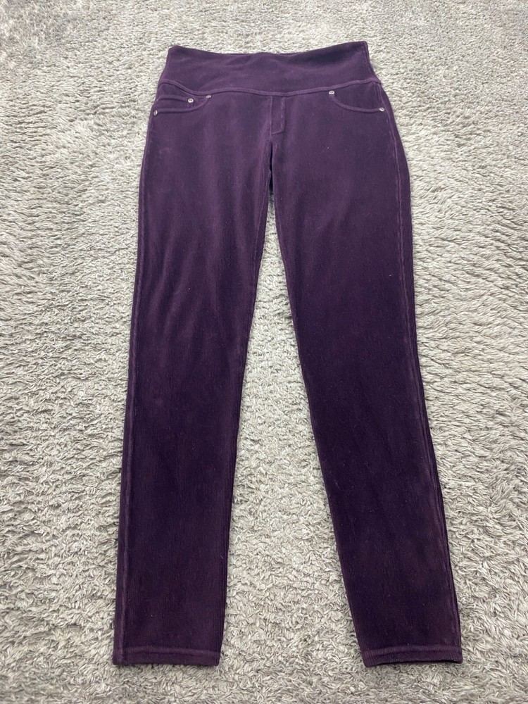 Spanx Purple Velvet Mid Rise Yoga Leggings for Women - Large Stretch Pull On