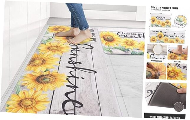 Kitchen Floor Mats 2Pcs, Anti Fatigue 17.3