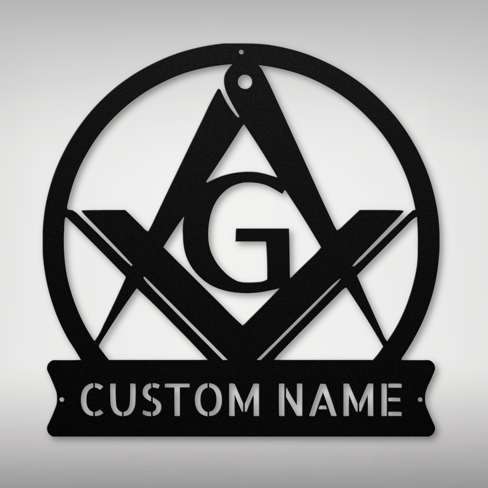 Personalized Masonic Metal Sign Custom Freemason Decor Gift for Home or Office