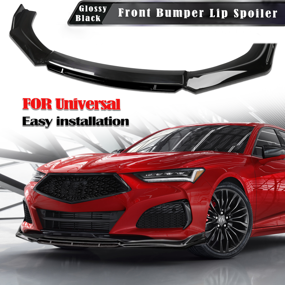 For Acura RSX TLX Universal Front Bumper Lip Spoiler Splitter Diffuser Black