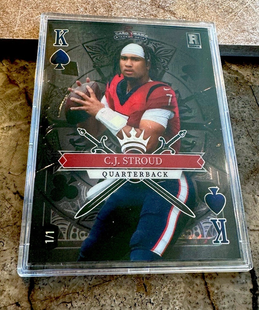 Cj Stroud 2023 Wild Card 5 Card Draw Stacked Deck King Of Spades RC 1/1 #SD-CS