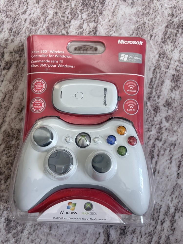 Microsoft Xbox 360 Controller Windows XP White New Sealed Retired Genuine OEM