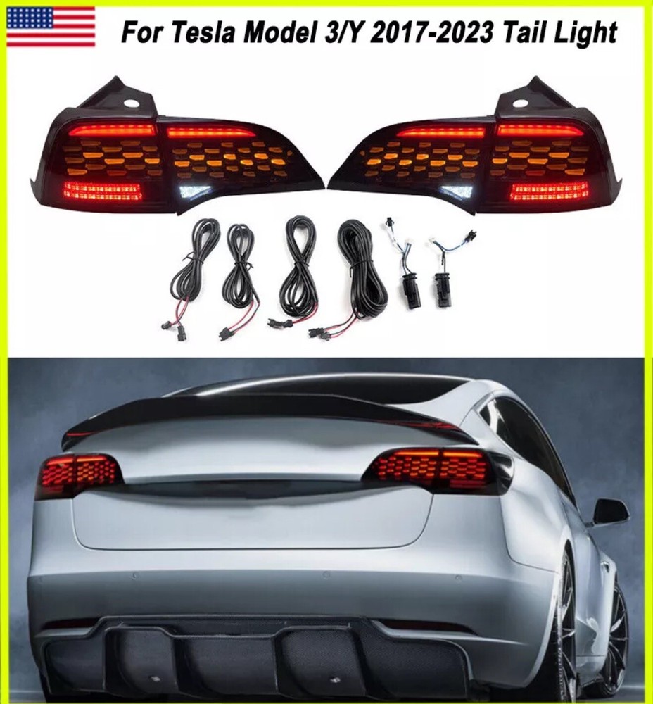 2017-23 Tesla Model 3 Y LED Tail Light Turn Signal Assembly Replacement
