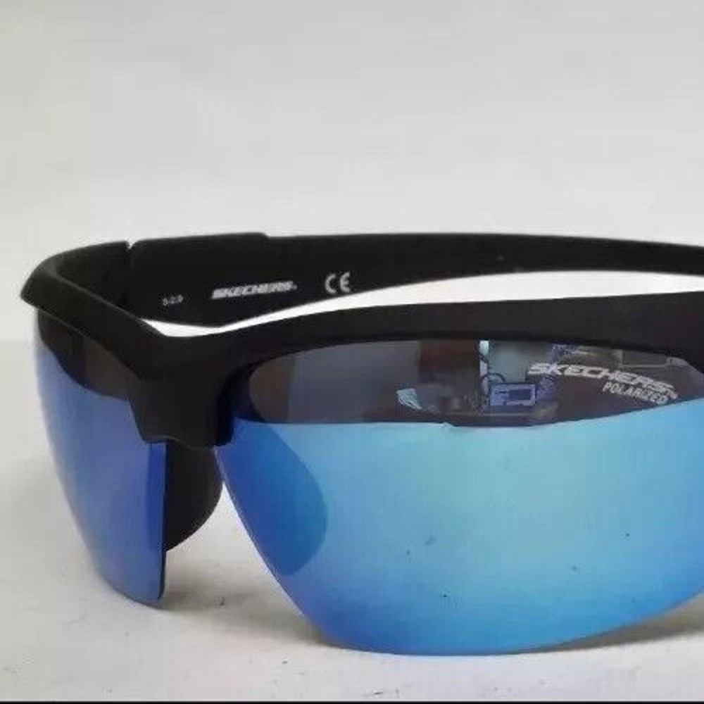 Skechers Polarized Black Wrap Sport Green Rubber Sunglasses for Active Lifestyles