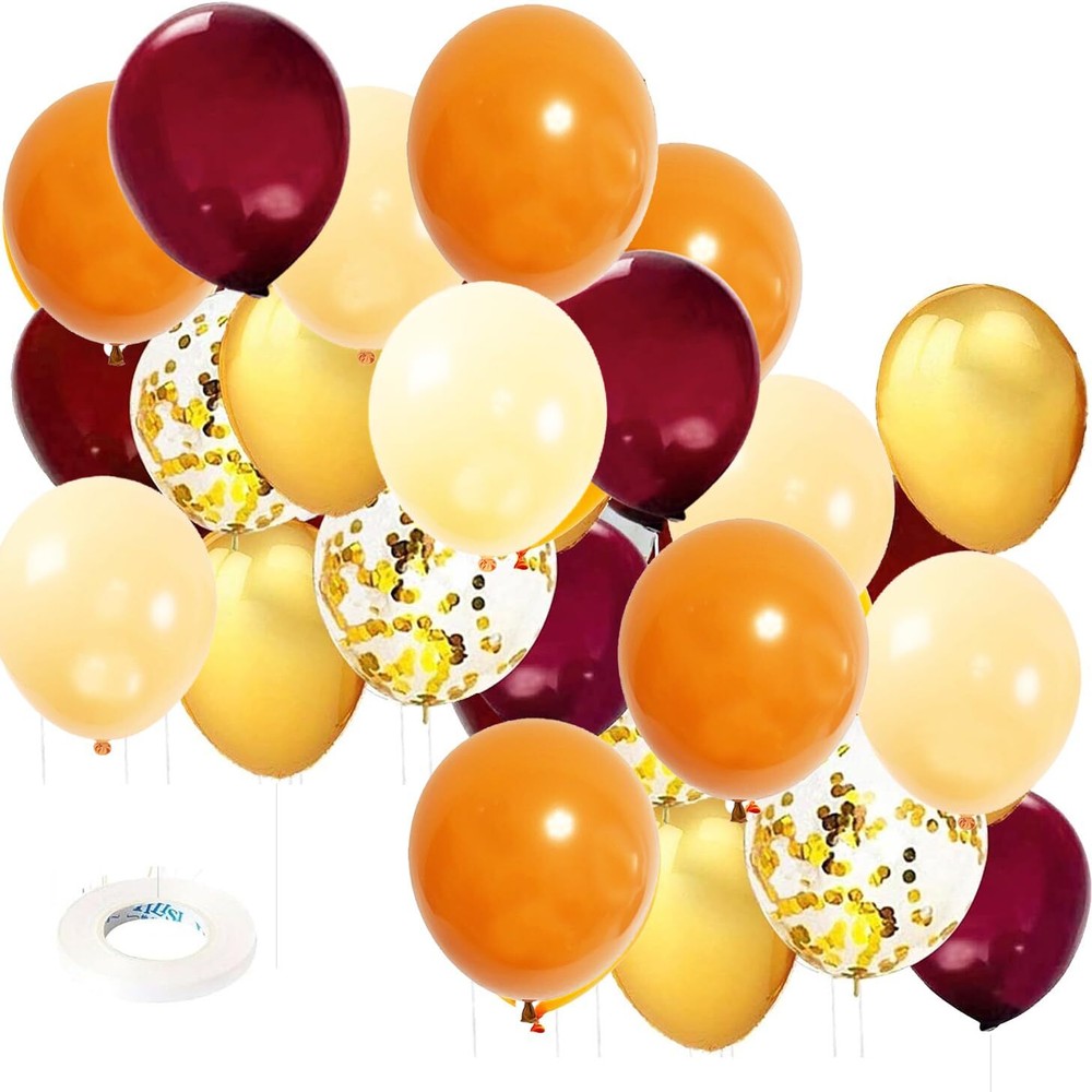 Burgundy Gold Fall Balloons Thanksgiving Party Decorations
