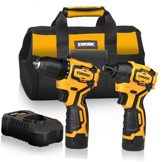 Compact Cordless Drill and Impact Driver Combo Kit 12V Brushless Small Power